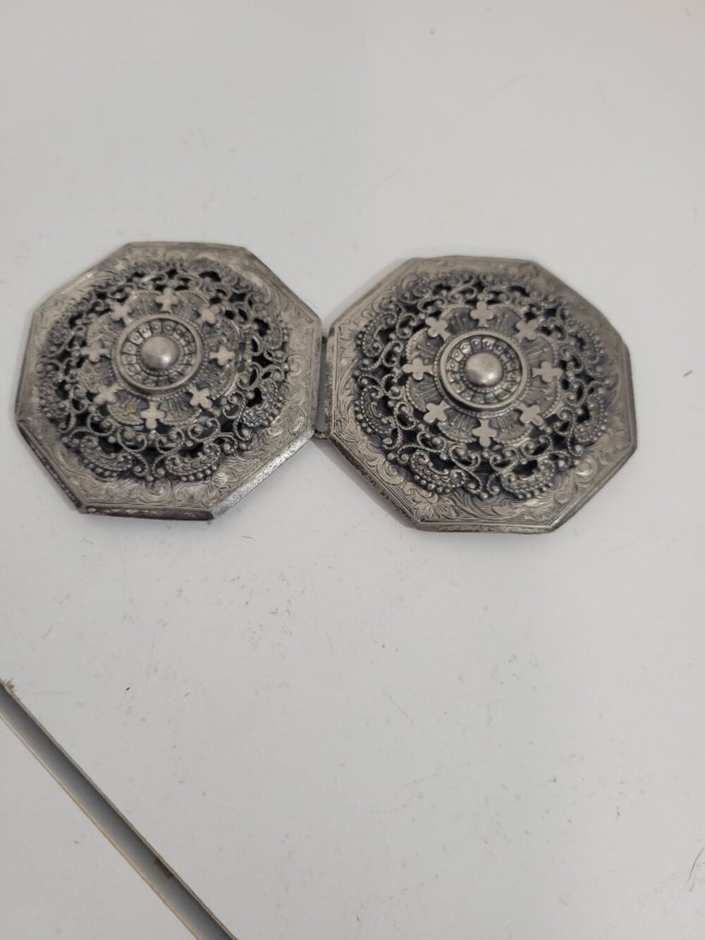 Vintage Cape Hooks and Closure in Dark metal Ornate